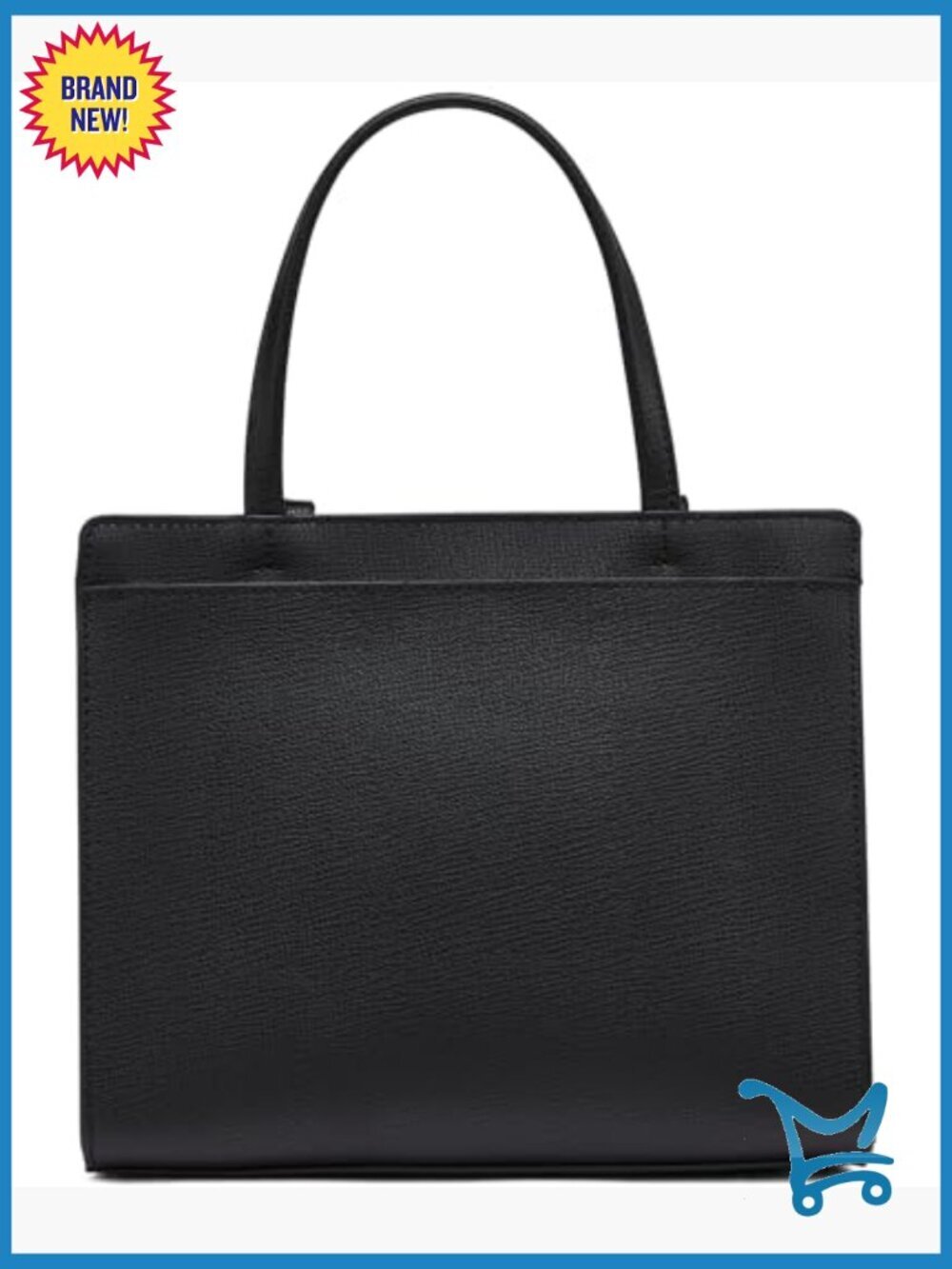Top Handle Satchel with Adjustable Strap, 3 Compartments, Heavyweight PVC - Picture 4 of 7